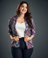 Black, White And Red Printed Blazer